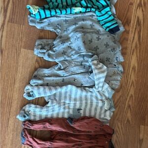 Baby Onesie Bundle in Gray and Red